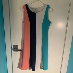 Colourful Striped Office Dress